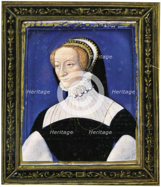 Portrait of a woman, enamel, painted on copper, 16th century, (1931). Artist: Leonard Limosin