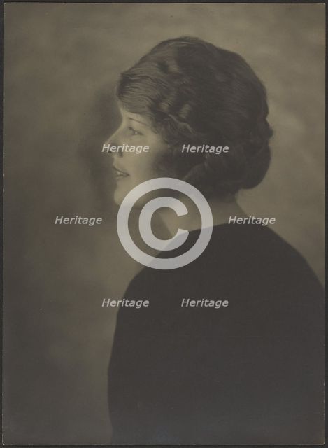 Portrait of a Woman from the Side, 1907-1943. Creator: Louis Fleckenstein.