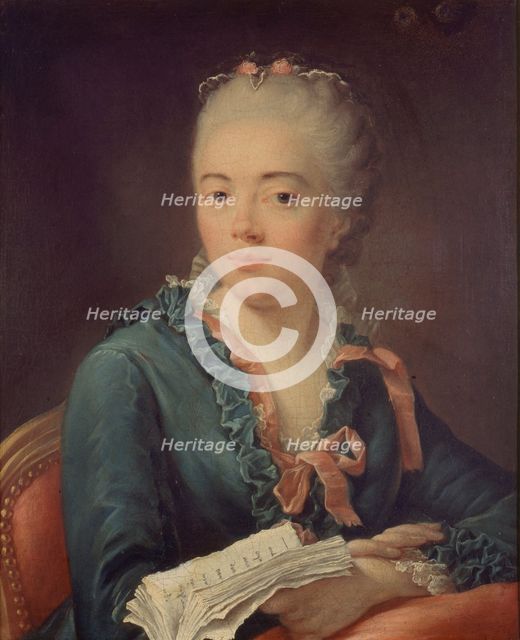 Portrait of a woman holding a book. Creator: Carle van Loo.