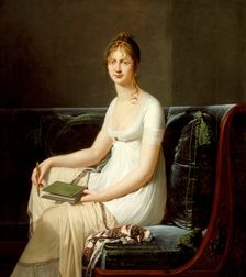 Portrait of a Woman Holding a Pencil and a Drawing Book, c1808. Creator: Robert Lefevre