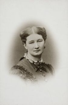 Portrait of a woman, Ida Dahl, born Spaak, 1880-1900. Creator: James Bourn