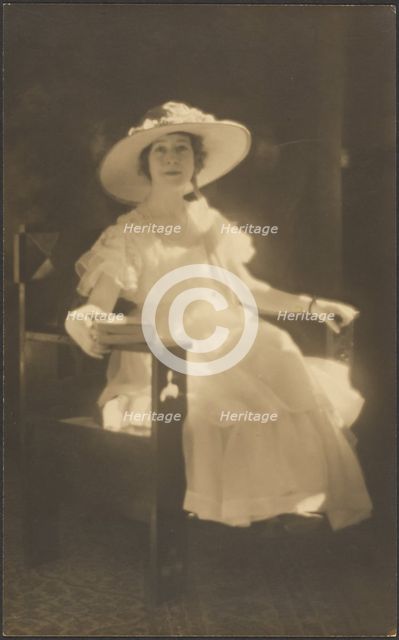 Portrait of a Woman in White Dress, 1907-1943. Creator: Louis Fleckenstein.