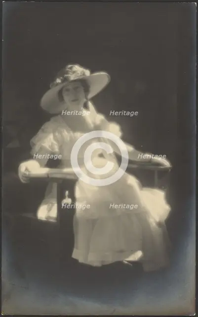 Portrait of a Woman in White Dress, 1907-1943. Creator: Louis Fleckenstein.