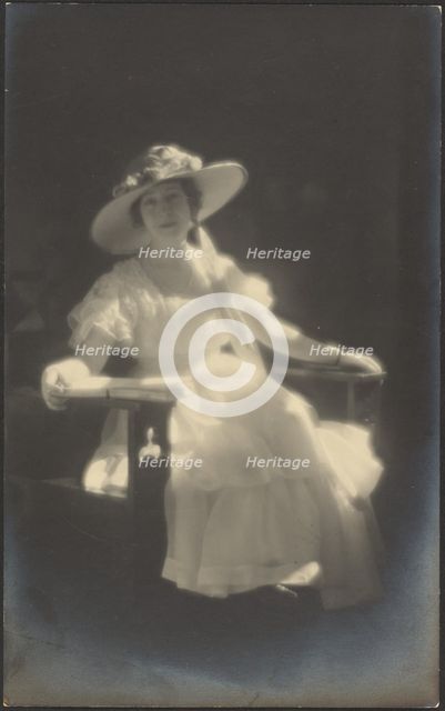 Portrait of a Woman in White Dress, 1907-1943. Creator: Louis Fleckenstein.