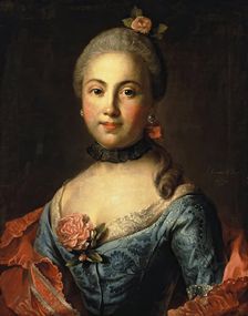 Portrait of a Woman in a Blue Dress, 1760. Creator: Ivan Argunov