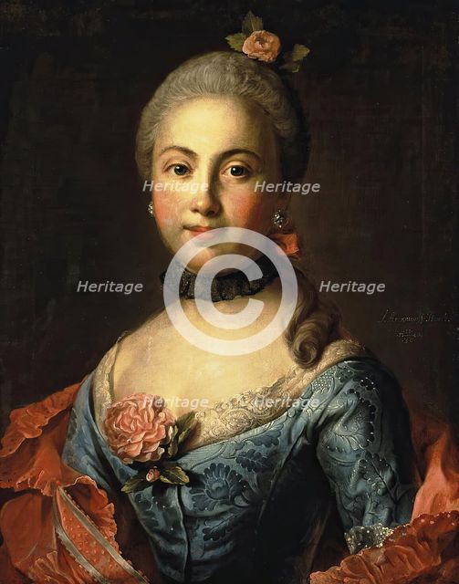 Portrait of a Woman in a Blue Dress, 1760. Creator: Ivan Argunov.