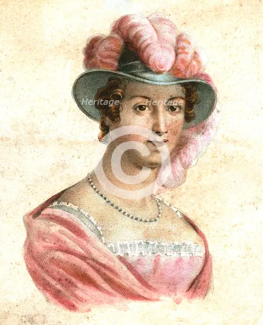 'Portrait of a woman in a feathered hat', c1750-1850. Artist: Unknown