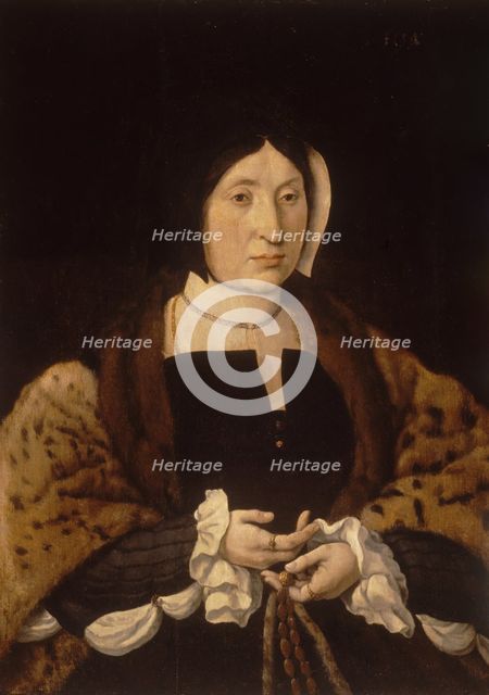 Portrait of a Woman in a Leopard Cloak, c1545. Creator: Jan Cornelisz Vermeyen.