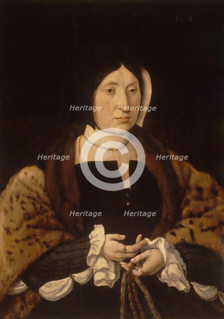 Portrait of a Woman in a Leopard Cloak, c1545. Creator: Jan Cornelisz Vermeyen.