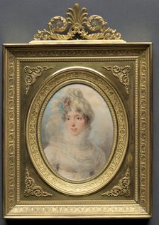 Portrait of a Woman in a White Dress, 1813. Creator: Jean-Baptiste Isabey (French, 1767-1855)
