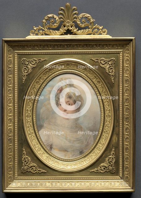 Portrait of a Woman in a White Dress, 1813. Creator: Jean-Baptiste Isabey (French, 1767-1855).