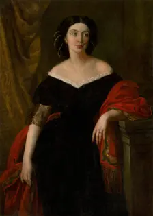 Portrait of a Woman in an Evening Gown, 1855-1860. Creator: Carl Rahl
