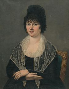 Portrait of a woman in black (Zuzana Steinhübelová, née Mecznerová), 1804. Creator: János Rombauer