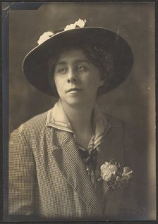 Portrait of a Woman in Checked Jacket, 1907-1943. Creator: Louis Fleckenstein