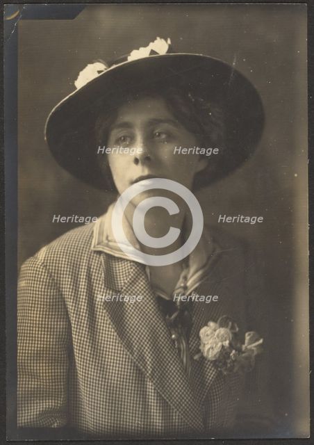 Portrait of a Woman in Checked Jacket, 1907-1943. Creator: Louis Fleckenstein.