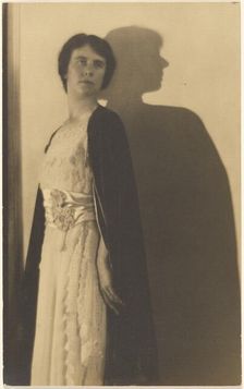 Portrait of a Woman in Cloak with Shadow, 1907-1943. Creator: Louis Fleckenstein