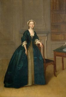 Portrait Of A Woman In Dark Blue, 1785. Creator: Arthur Devis