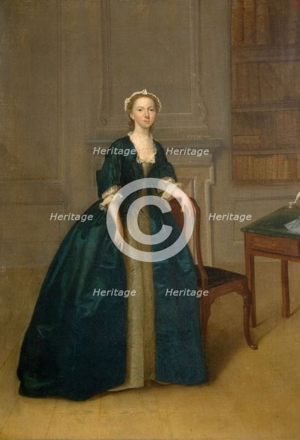 Portrait Of A Woman In Dark Blue, 1785. Creator: Arthur Devis.