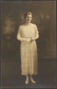 Portrait of a Woman in Elbow Gloves, 1907-1943. Creator: Louis Fleckenstein