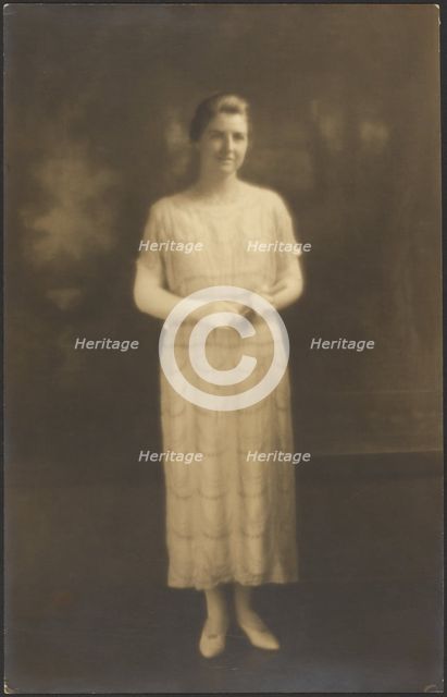 Portrait of a Woman in Elbow Gloves, 1907-1943. Creator: Louis Fleckenstein.