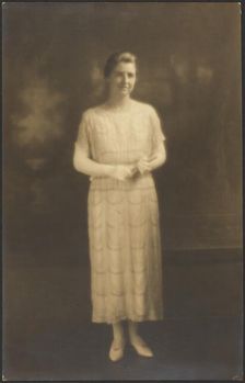 Portrait of a Woman in Elbow Gloves, 1907-1943. Creator: Louis Fleckenstein