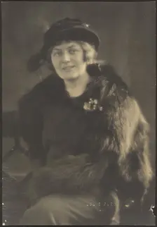 Portrait of a Woman in Fur Cape, 1907-1924. Creator: Louis Fleckenstein