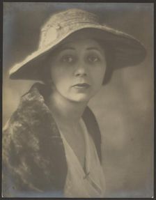 Portrait of a Woman In Fur Capelet, 1907-1943. Creator: Louis Fleckenstein