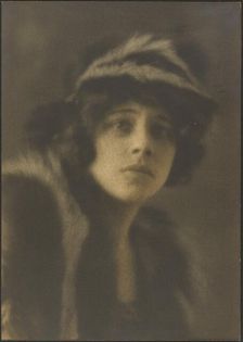 Portrait of a Woman in Fur Hat, 1907-1943. Creator: Louis Fleckenstein