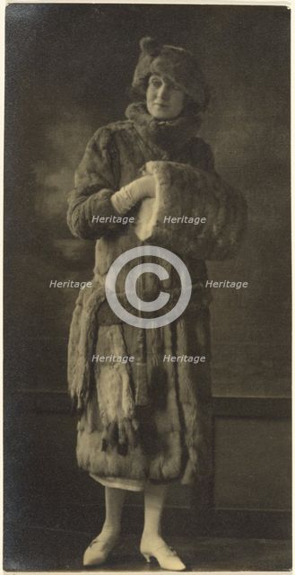 Portrait of a Woman in Furs, 1907-1943. Creator: Louis Fleckenstein.