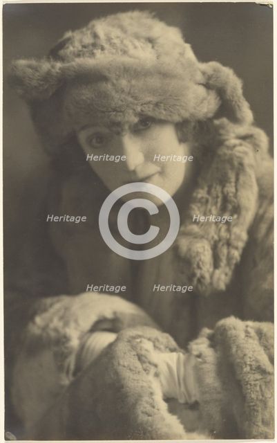 Portrait of a Woman in Furs, 1907-1943. Creator: Louis Fleckenstein.