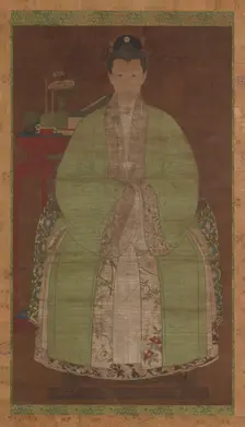 Portrait of a woman in green, Possibly Ming dynasty, (17th century?). Creator: Unknown