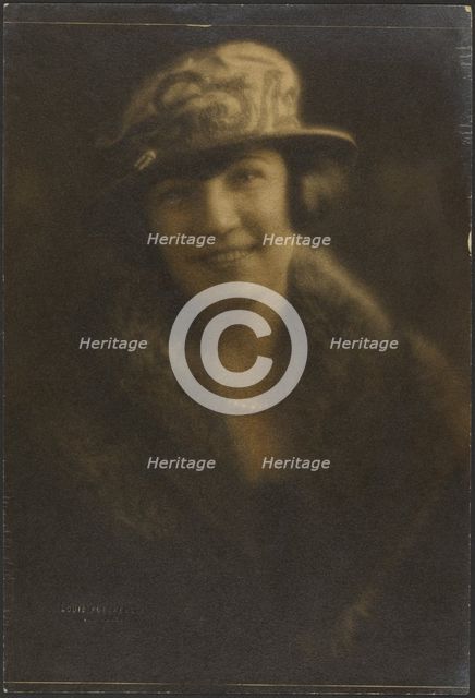 Portrait of a Woman in Hat with Decorate Motif, 1907-1924. Creator: Louis Fleckenstein.