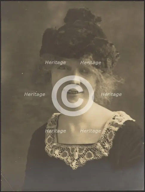 Portrait of a Woman in Lace Collar, 1907-1943. Creator: Louis Fleckenstein.