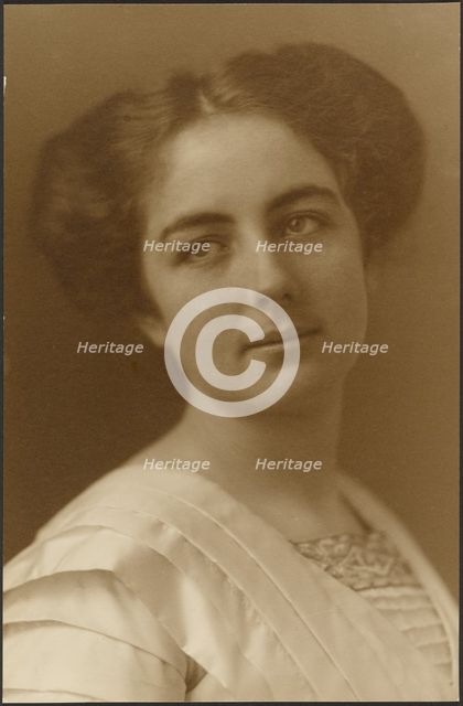 Portrait of a Woman in Pleated Dress, 1907-1943. Creator: Louis Fleckenstein.