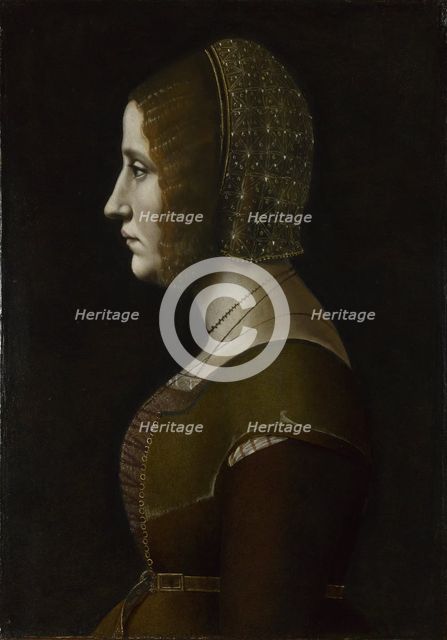 Portrait of a Woman in Profile, c. 1495. Artist: De Predis, Giovanni Ambrogio (1455-1509)