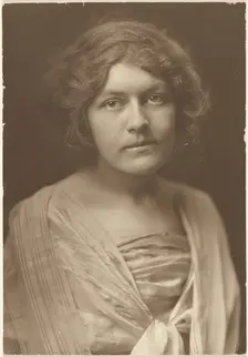 Portrait of a Woman in Silk Dress with Shawl, 1907-1943. Creator: Louis Fleckenstein