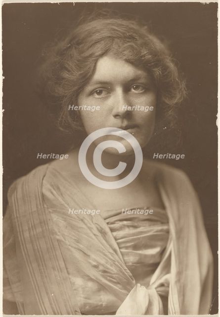 Portrait of a Woman in Silk Dress with Shawl, 1907-1943. Creator: Louis Fleckenstein.