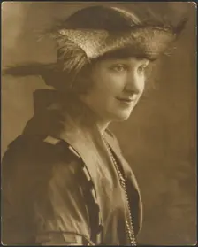 Portrait of a Woman in Straw Hat, about 1921. Creator: Louis Fleckenstein
