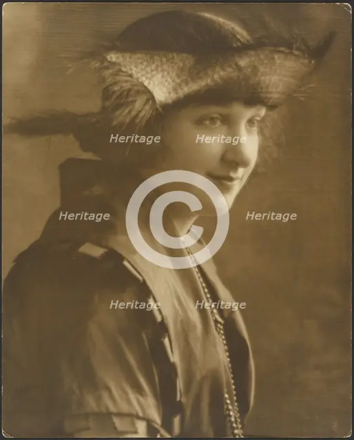 Portrait of a Woman in Straw Hat, about 1921. Creator: Louis Fleckenstein.