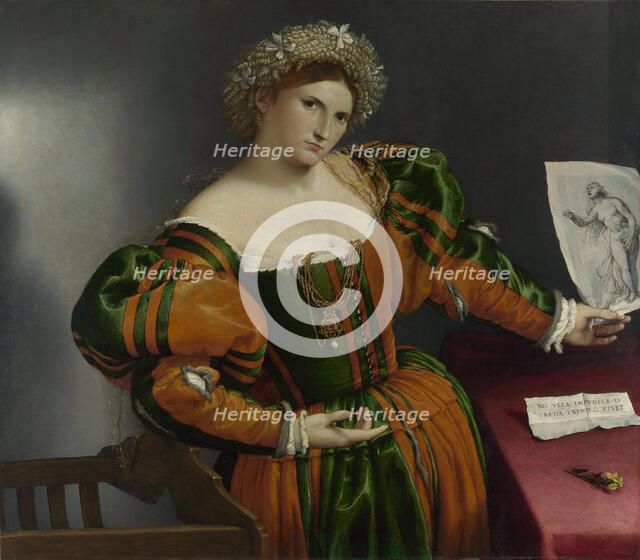 Portrait of a Woman inspired by Lucretia, ca 1530. Artist: Lotto, Lorenzo (1480-1556)