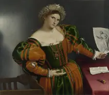 Portrait of a Woman inspired by Lucretia, ca 1530. Artist: Lotto, Lorenzo (1480-1556)