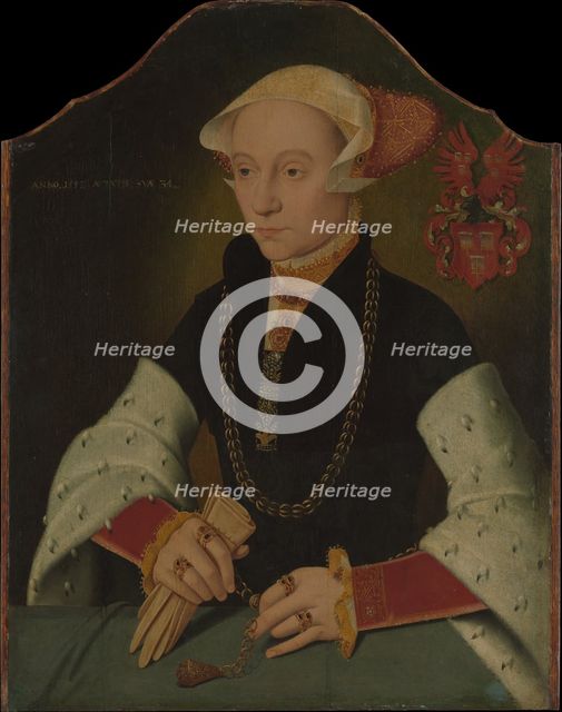 Portrait of a Woman of the Slosgin Family of Cologne, 1557. Creator: Bartholomaeus Bruyn the Younger.