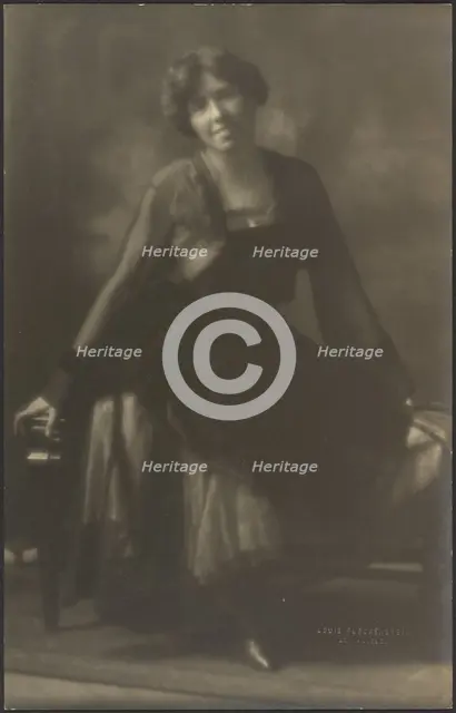 Portrait of a Woman on Bench, 1907-1924. Creator: Louis Fleckenstein.