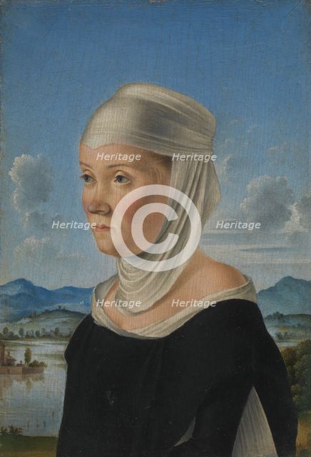 Portrait of a Woman, Possibly a Nun of San Secondo; (verso) Scene in Grisaille, ca. 1485-95. Creator: Jacometto Veneziano.