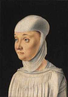 Portrait of a Woman, Possibly a Novice of San Secondo, c. 1490. Creator: Jacometto Veneziano (Italian, 1497)