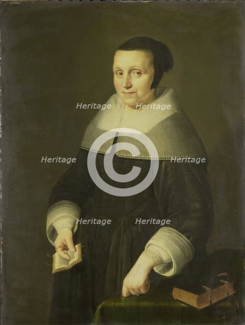 Portrait of a Woman, possibly Elsje van Houweningen, Wife of Willem van Velden, 1656. Creator: Anon.