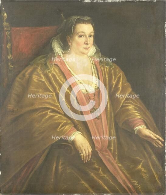 Portrait of a Woman, probably Morosina Morosini, Wife of Marino Grimani, the Doge of Venice, 1590-16 Creator: Workshop of Leandro Bassano.
