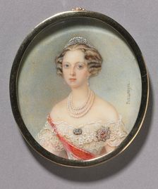 Portrait of a Woman, probably Princess Cecilie of Baden, Grand Duchess Olga Feodorovna, c. 1860. Creator: Alois Gustav Rockstuhl (Russian, 1798-1877)