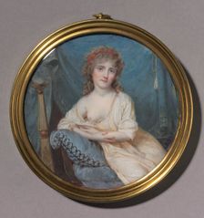 Portrait of a Woman Reclining on a Sofa, c. 1804. Creator: Jean-Antoine Laurent (French, 1763-1832)