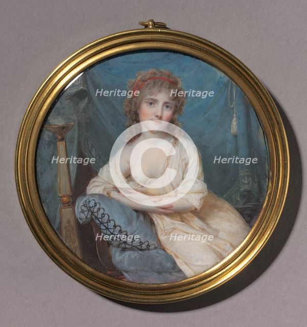 Portrait of a Woman Reclining on a Sofa, c. 1804. Creator: Jean-Antoine Laurent (French, 1763-1832).
